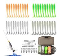Generisch Soft Lure Realistic Bait, Soft Swimbait Hook System, Paddle Tail Lure for Bass Fishing Use, Natural Color Size Medium, Hand Fishing Attraction Tool, Outdoor Saltwater Catch Target