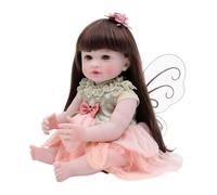 Generisch Soft Reborn Doll Girl Figurine Butterfly Themed Realistic Toy Collectible Play Companion | with Kids Couch Living Room Bedroom Shelf Nursery Daycare Nightstand Christmas Birthday