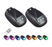 Generisch Solar Car Roof RGB Strobe Light with Remote Control, 2025 Upgrade Solar Cab Lights for Trucks, Wireless LED Strobe Lights, Wireless No Drill Roof Top Marker Lights, LED Clearance Light(2pc)