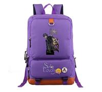 Generisch Solo Leveling - Mochila escolar para niños y niñas, artículo para fans de anime para la escuela y el tiempo libre, mochila infantil, Lila-b, 17Inch