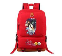Generisch Solo Leveling - Mochila escolar para niños y niñas, artículo para fans de anime para la escuela y el tiempo libre, mochila infantil, Rojo-a, 17Inch