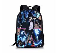 Generisch Solo Leveling - Mochila para niños y niñas, modelo ligero con gráficos anime 3D y acolchado, gran volumen, Stlye-11, 17Inch