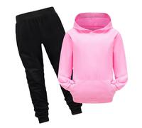 Generisch Sombrero Boda Niños Niños Niños Niñas Manga Larga Estampados Cálida Sudadera Sudadera Tops Pantalones Niños Trajes Chándal Niñas Traje de Verano, Rosa., 6-7 años
