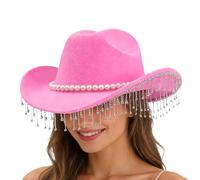 Generisch Sombrero de brillante | Accesorios de de - Sombreros del oeste para hombre con borlas de diamantes de imitación | Para bodas, de vacaciones, cosplay, sesiones de