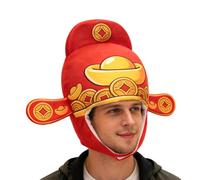 Generisch Sombrero de Dios de la Riqueza - Gorro de peluche para cosplay de Año Nuevo | Sombrero de disfraz para escenario de Halloween | Accesorio para convención de cómics filmación, creador
