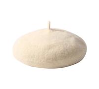 Generisch Sombrero de invierno para niños, de un solo color, cálido, estilo boina de otoño, sombrero de calabaza de felpa, boina de lana para niños, Blanco, 5-8 años