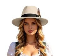 Generisch Sombrero de jazz para hombre, sombrero de fedora retro, sombreros de moda clásicos, ala ancha, sombrero de fieltro de verano, festival, sombrero de sol para hombres y mujeres, sombrero de