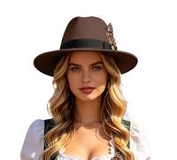 Generisch Sombrero de jazz para hombre, sombrero de fedora retro, sombreros de moda clásicos, ala ancha, sombrero de fieltro de verano, festival, sombrero de sol para hombres y mujeres, sombrero de
