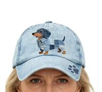 Generisch Sombrero de mezclilla para hombre, gorro azul divertido, lindo sombrero de perro con orejas caídas, para deportes, sesiones de fotos, al aire libre, viajes, celebraciones, cumpleaños