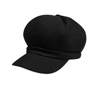 Generisch Sombrero de mujer e invierno cálido boina de lana pintor cúpula sombrero boina punto, Negro , Talla única