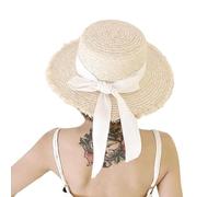 Generisch Sombrero de Panamá - Papyrus 55-58 cm | Sombrero de paja | Sombrero de paja enrollable | Sombrero de paja con para viajes de verano, vacaciones, jardinería, para mujer y protección