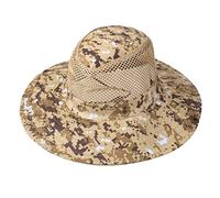 Generisch Sombrero de pescador Bio Sombrero Exterior Camuflaje Transpirable Sandalia Sombrero Occidental Cowboy Protección Solar Sombrero Sombrero de Malla Gorro de Baño Mujer Pelo Largo, café, Talla