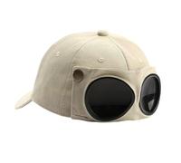 Generisch Sombrero de piloto con gafas ajustable, transpirable, plegable y | Gorras para gafas de piloto para playa, camping, festivales, viajes, calle, carnival, parque, safari vacation