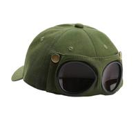 Generisch Sombrero de piloto con gafas ajustable, transpirable, plegable y | Gorras para gafas de piloto para playa, camping, festivales, viajes, calle, carnival, parque, safari vacation