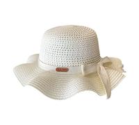 Generisch Sombrero de protección solar para niños y niñas, sombrero de verano, sombrero de paja, sombrero de playa, sombrero de pescador, traje de nieve para niñas, Blanco, 52