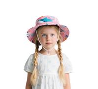 Generisch Sombrero de sol para bebé para niños y niñas, gorro de pescador de verano con estampado bonito, ligero, transpirable, para exteriores, para niños de 1 a 8 años, Light Rosa3, 1-3 años