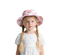 Generisch Sombrero de sol para bebé para niños y niñas, gorro de pescador de verano con estampado bonito, ligero, transpirable, para exteriores, para niños de 1 a 8 años, Light Rosa2, 1-3 años