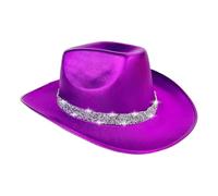 Generisch Sombrero de - Sombrero de vaquera occidental | Bling Glitter Fieltro Gorra de | Accesorios de disfraz de discoteca para Halloween, actuación escénica, juego de rol, fiesta
