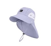 Generisch Sombrero de verano para niños con ala ancha, protección para el cuello para niños y niñas a partir de 4 años, ideal para playa, vacaciones, actividades al aire libre, protección solar, gris