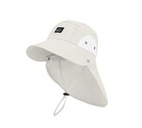 Generisch Sombrero de verano para niños con ala ancha, protección para el cuello para niños y niñas a partir de 4 años, ideal para playa, vacaciones, actividades al aire libre, protección solar, caqui