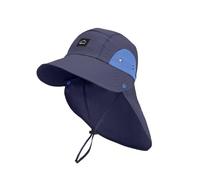 Generisch Sombrero de verano para niños con ala ancha, protección para el cuello para niños y niñas a partir de 4 años, ideal para playa, vacaciones, actividades al aire libre, protección solar, Negro