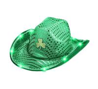 Generisch Sombrero divertido para hombre 4 St Day Hat Wide Brim Hats Green Hat Containing Lights That Can Light Sombrero de Pesca, a, Talla única