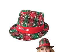 Generisch Sombrero fedora de Navidad | Patrón de copos de nieve Transpirable Sombrero festivo ,Sombrero de Navidad para amigos, hombres, mujeres, adolescentes, ganador de fiesta, vacaciones, interior
