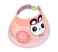 Generisch Sombrero para el sol S con ventiladores, sombreros de protección solar para niñas y niñas, bonito protector solar, sombrero de cilindro vacío con visera (naranja, talla única)