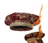 Generisch Sombrero renacentista para hombre, disfraz medieval de cosplay, para adultos, disfraz de cosplay y como sombrero, para adultos, desfile de carnaval, sesión de fotos, temática
