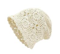 Generisch Sombreros De Crochet Para Las Mujeres Verano | Ligero Floral Gorro De Cabeza De Muerto | Elástico, Transpirable Gorro De Algodón De Punto Para Viajar, Primavera, Estilo Retro Japonés