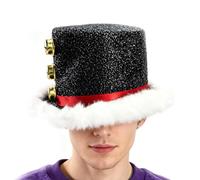 Generisch Sombreros de Papá Noel, gorro de Papá Noel con pelusa blanca y 3 campanas | Sombreros Partye - para mujeres hombres Navidad Año Nuevo Cosplay