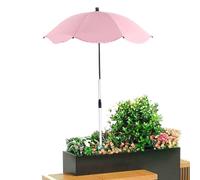 Generisch Sombrilla para plantas, con anclaje al suelo, resistente al viento, estable y regulable en altura, sombrilla para plantas y flores, para jardín, camino, terraza, balcón, césped, prado, Rosa