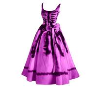 Generisch Sommerkleider Knielang Frauen, Aufdruck, Ausgestelltes Kleid, ärmellose Tunika, Cocktailkleid, Kleider für Hochzeitsgäste Leichte Sommerkleider Damen Kurz (XL)