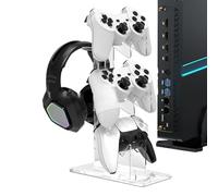 Generisch Soporte de auriculares para escritorio, soporte multimedia - estante vertical con estantes para electrónica de consumo sala de estar oficina