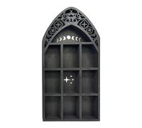 Generisch Soporte de con forma de luna, estante de madera para cristales, estante de suciedad, soporte gótico para gabinete, de exposición, estante de almacenamiento de pared para esmalte