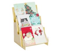 Generisch Soporte de exhibición de tarjetas - Organizador de madera de 3 pisos - Soporte de presentación para tarjetas postales | para el hogar, lugar de trabajo, boda, feria, tienda minorista, feria