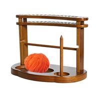 Generisch Soporte de lana Spinner - Herramienta portátil de ganchillo de madera de dos capas, soporte para ovillos de hilo, almacenamiento de punto, para abuelas, mujeres, mamá, ganchillo