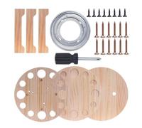 Generisch Soporte de madera para cañas de pescar, soporte de suelo giratorio con bandeja para cañas de pescar, organizador de almacenamiento de equipos de , para casa, , pickup, kayak