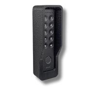 Generisch Soporte de pared compatible con Nuki Keypad 2 - Cubierta antirrobo con tornillo de seguridad Torx - con protección contra la intemperie - Acabado similar al yeso - Negro (con techo, grueso)
