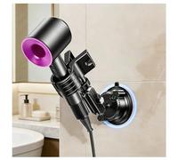 Generisch Soporte de pared para secador de pelo manos libres, soporte ajustable con brazo giratorio de 360° y ventosa fuerte, montaje en pared y mesa para baño, tocador y cuidado de mascotas