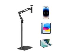 Generisch Soporte de suelo para teléfono móvil y tableta, altura ajustable, 360°, pies antideslizantes, transmisión en directo, mesa de asiento, surf, soporte para smartphone