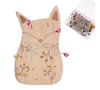 Generisch Soporte magnético para agujas de coser, soporte magnético para agujas de coser de madera, con cien agujas, clip de metal para el pelo, cojín en forma de animal para costura hecha a mano
