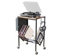 Generisch Soporte para álbum | 2 estantes de placas | Soporte de almacenamiento para colección de álbumes de música en la sala de estar dormitorio estudio lugar de trabajo