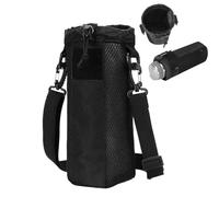 Generisch Soporte para botellas con correa, bolsa de hombro con cordón para botellas de agua, con correa de hombro ajustable para caminar, senderismo, fitness, correr y desplazarse, Negro , ver