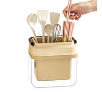 Generisch Soporte para cubiertos, escurridor antideslizante de 2 compartimentos, organizador de utensilios, palillos, espátula, cuchara, tenedor, batidor, cubiertos, paño de cocina, cepillo para casa