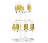 Generisch Soporte para torre de bebidas de acrílico - Soporte para bebidas de dos etapas, soporte de cristal con doce ranuras, organizador para servir fiestas | Elegante soporte para árbol de cóctel