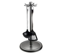 Generisch Soporte para utensilios de cocina - 17,52 pulgadas, 8 ganchos, soporte para espátulas, organizador de mostrador giratorio de 360 grados, para varillas agitadoras, hogar, restaurante, granja