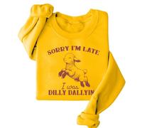 Generisch Sorry I'm Late Women's Casual Autumn Hoodless Fashion Printed Sweatshirt Gilden Hoodie, amarillo, XXL