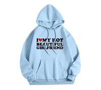 Generisch Soy mi sudadera con capucha a la moda para el día de San Valentín sudadera para hombres suéter del ej, azul celeste, XL