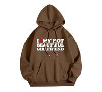 Generisch Soy mi sudadera con capucha a la moda para el día de San Valentín sudadera para hombres suéter del ej, marrón, XXL